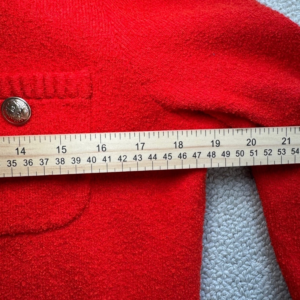 Rachel Zoe Red/Orange Cardigan with Silver Buttons - Picture 8 of 11